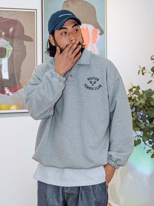 (XL-6XL)<br>코캇 襟付きスウェットシャツ