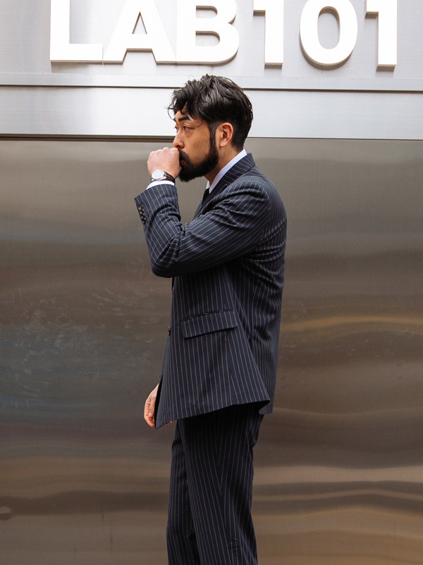 (M~5XL)<BR>보여줄게 ジャケット+아~이건 스트라이프수트팬츠