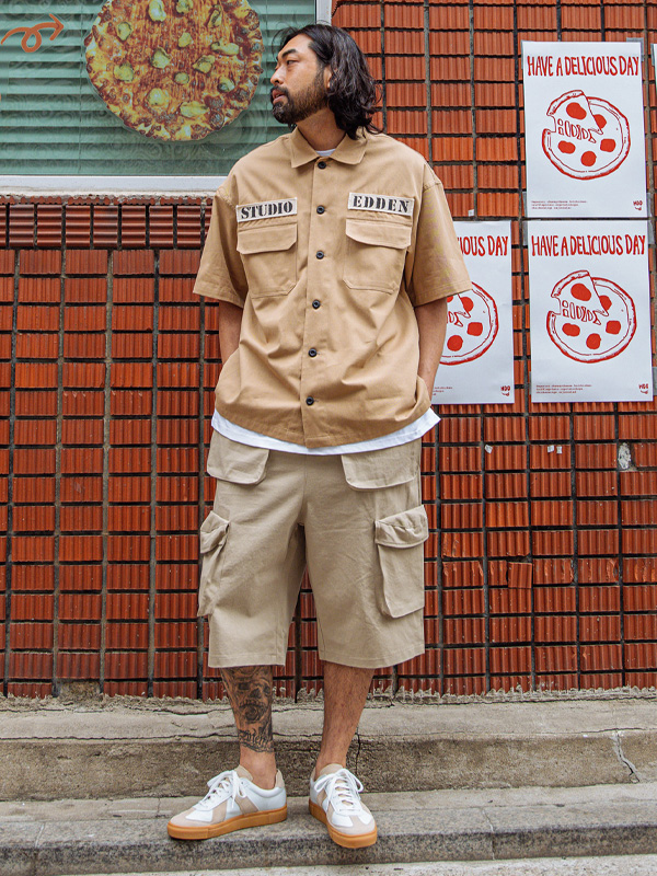 (XL~6XL)<BR>라이만 カーゴバンディング クロップドパンツ