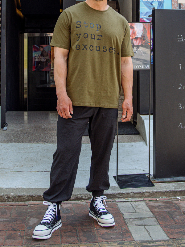 (L-6XL)<br>익스큐즈 半そでティー<br><font color="#072c81"><B>[ W.DNA ]</B></font>