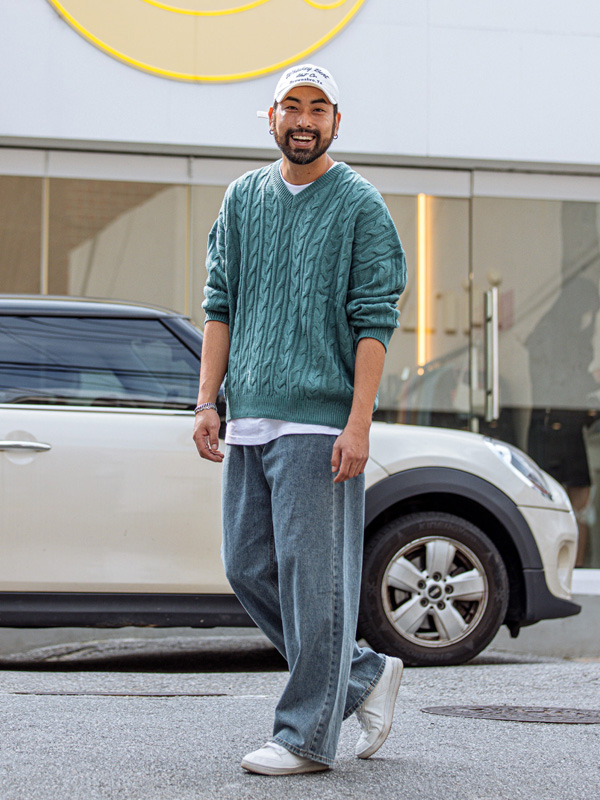 (L-5XL)<br>러슬리 Vネックニット