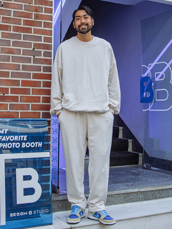 (XL-4XL)<BR>란비더 バルーン マンツーマンTシャツ+버포드 トレーニングパンツ