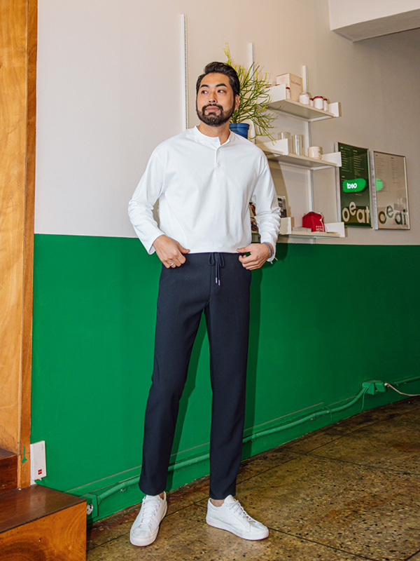 (L-5XL)<br>트리시아 ヘンリーネック 長袖Tシャツ