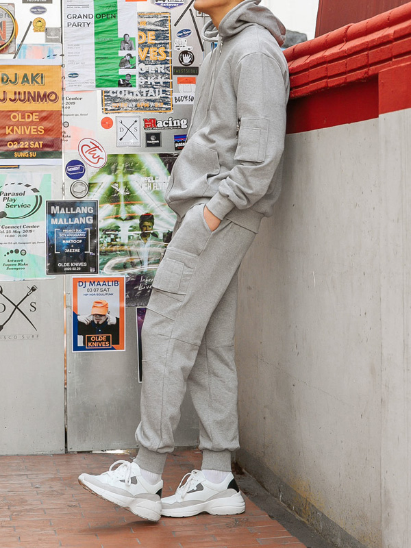 (M-4XL)<BR>누구나 フードジップアップ+연극 항공밴드팬츠