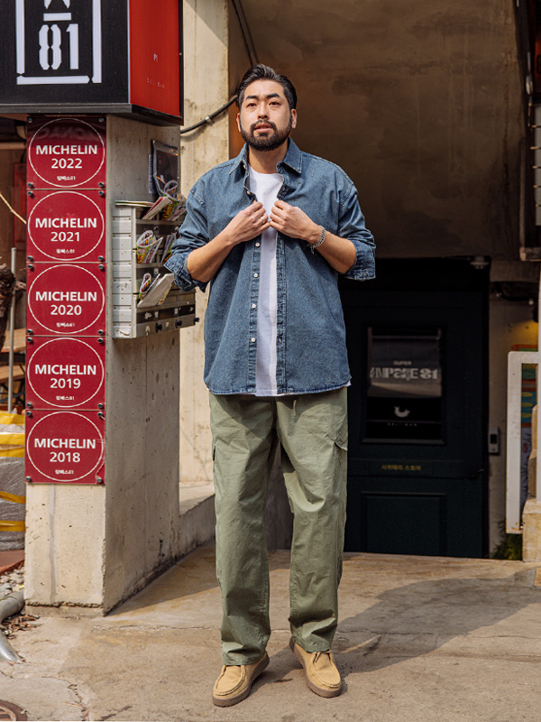 (L-4XL)<br>디페토 デニムシャツ(92)