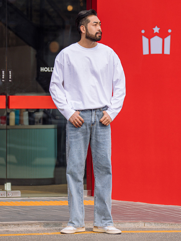 (30-46)<BR>티이퍼 バンディング デニムパンツ(637)