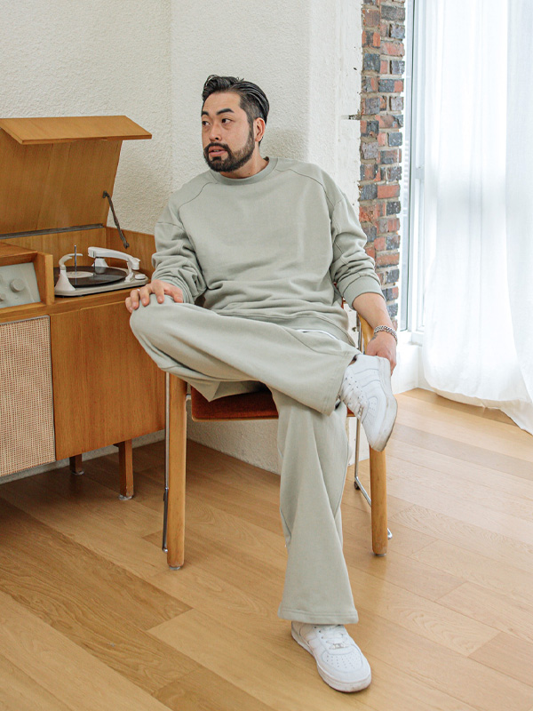 (L-5XL)<BR>레디버 切開 マンツーマン+카티나 バンディング トレーニングパンツ