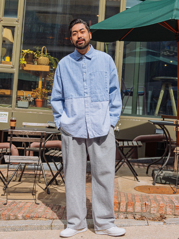 (XL-4XL)<BR>솔트스 주름와이드 バンディングパンツ