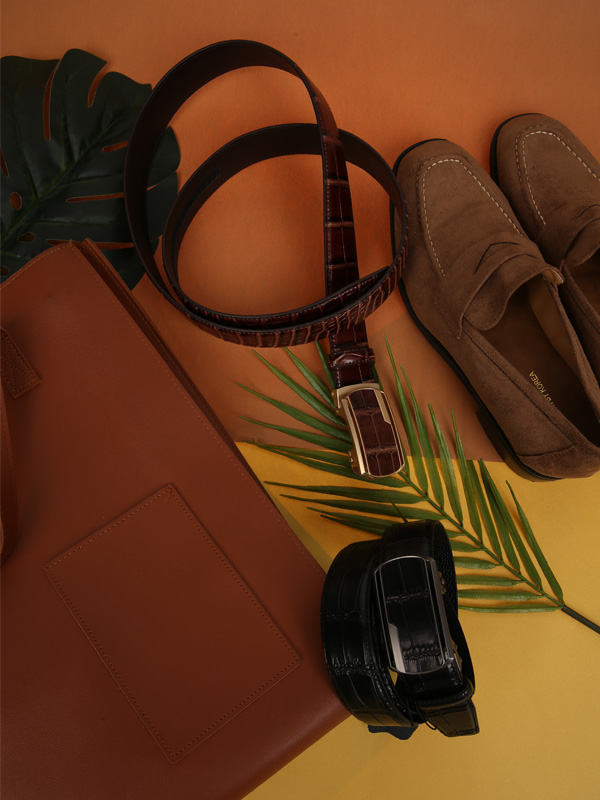 (最大48インチまで装着可能)<BR>섬프터 カーフスキン 自動ベルト<br>(4356악어무늬)