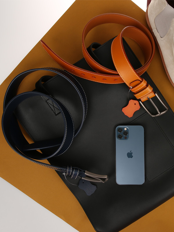 (最大48インチまで装着可能)<BR>내루미 カーフスキン 片面ベルト(30008한줄스티치)