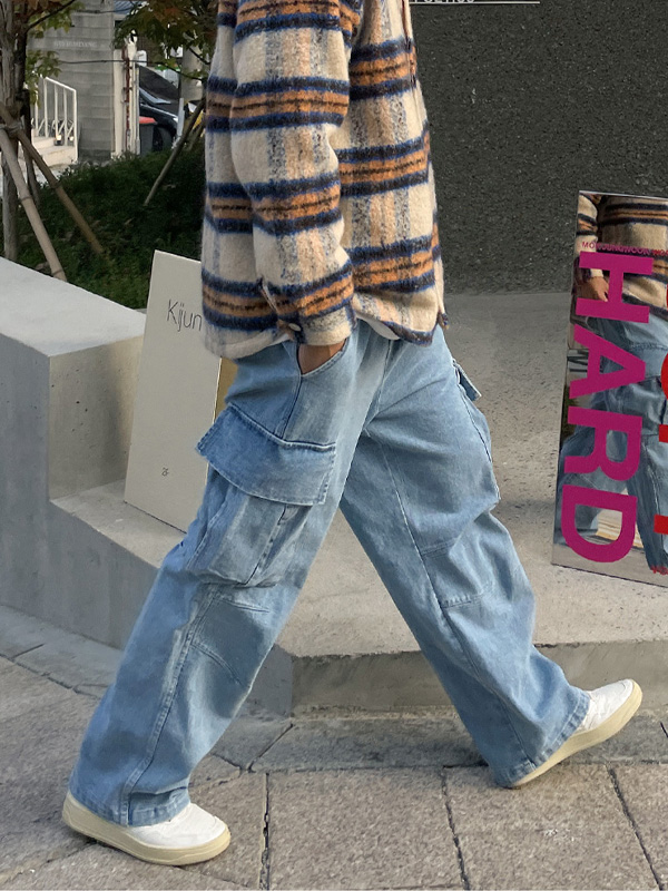 (XL-6XL)<BR>시로카 デニム バンディングパンツ