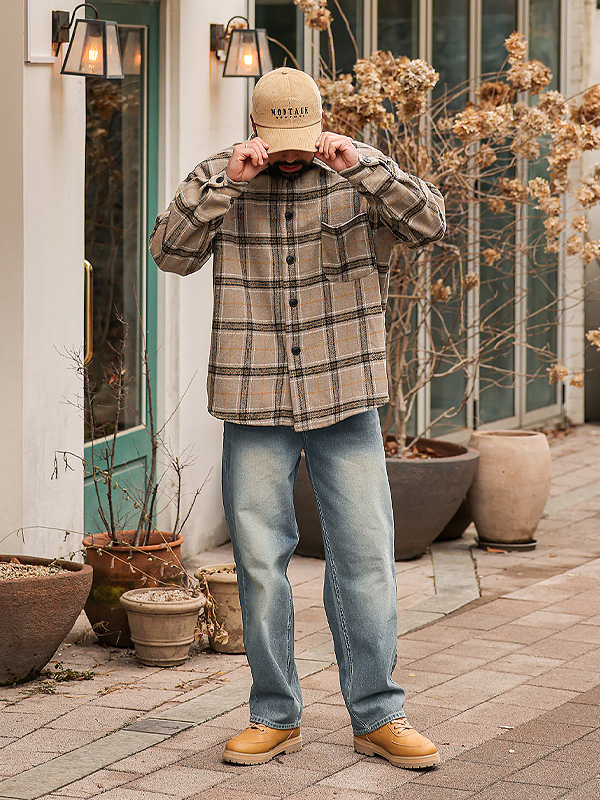 (S-5XL)<BR>데이비츠 セミワイドフィット デニムパンツ <br><font color="#098a09"><B>長さを選択 (基本的な,ロング+8cm)</B></font>