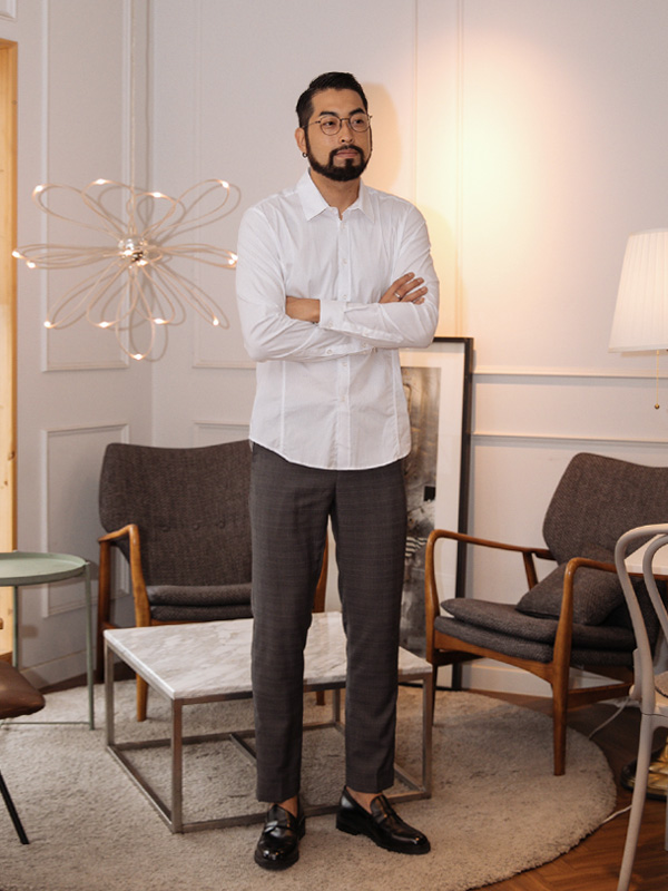 (M-6XL)<br>사랑받는 スリムフィット スパン シャツ <br><font color="#098a09"><B>長さを選択 (基本的な,ロング+8cm)</B></font>