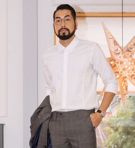 (M-6XL)<br>사랑받는 スリムフィット スパン シャツ <br><font color="#098a09"><B>長さを選択 (基本的な,ロング+8cm)</B></font>