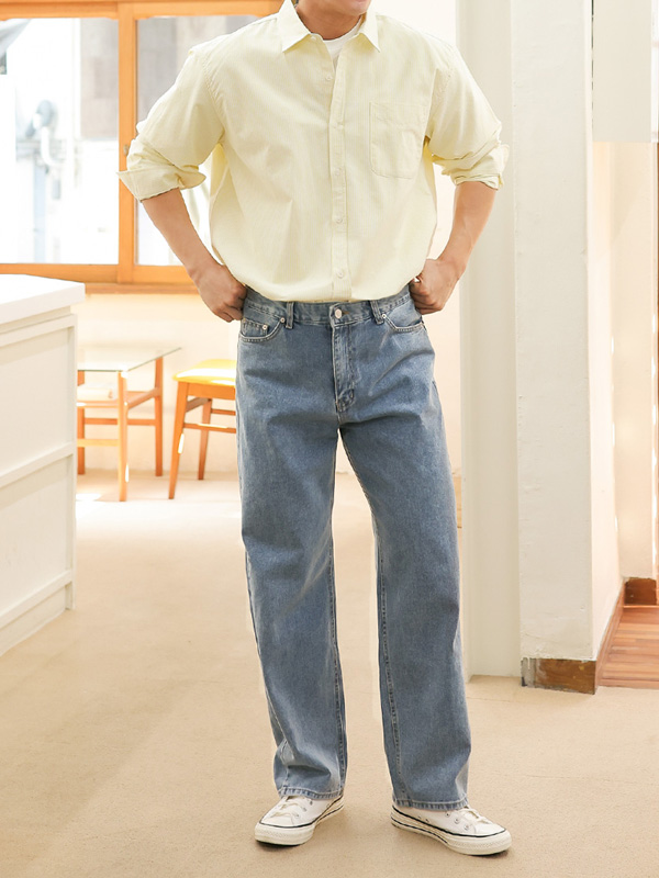 (S-6XL)<BR>드로마라 標準フィット デニムパンツ 205