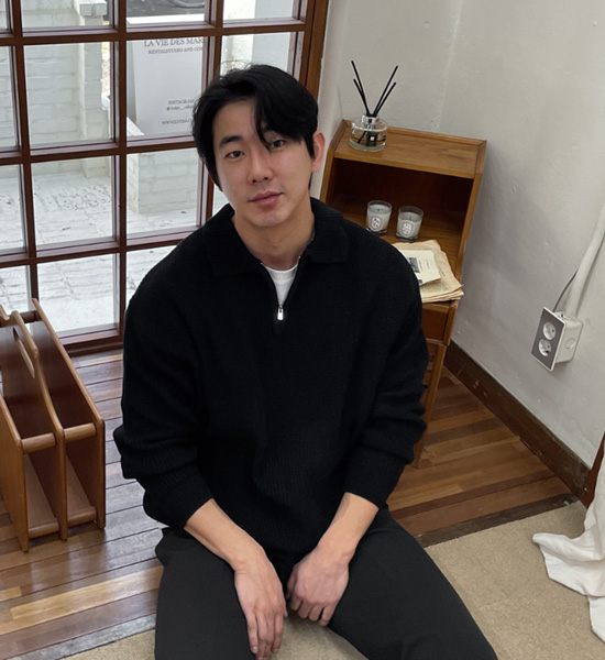 (XL-6XL)<br>이스턴 ハーフジップアップ 카라니트