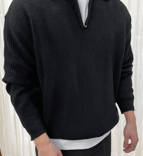 (XL-6XL)<br>이스턴 ハーフジップアップ 카라니트