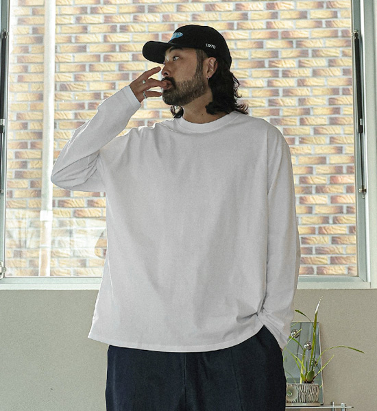 (M-5XL)<br>평화로운 R넥 長袖Tシャツ <br><font color="#098a09"><B>長さを選択 (基本的な,ロング+6cm)</B></font>