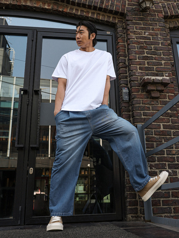 (M-6XL)<br>옹기종기 ラウンド半袖Tシャツ <br><font color="#098a09"><B>長さを選択 (基本的な,ロング+6cm)</B></font>