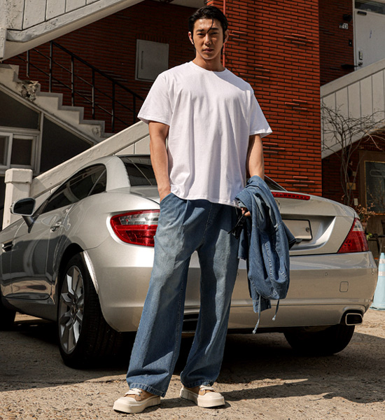 (M-6XL)<br>옹기종기 ラウンド半袖Tシャツ <br><font color="#098a09"><B>長さを選択 (基本的な,ロング+6cm)</B></font>