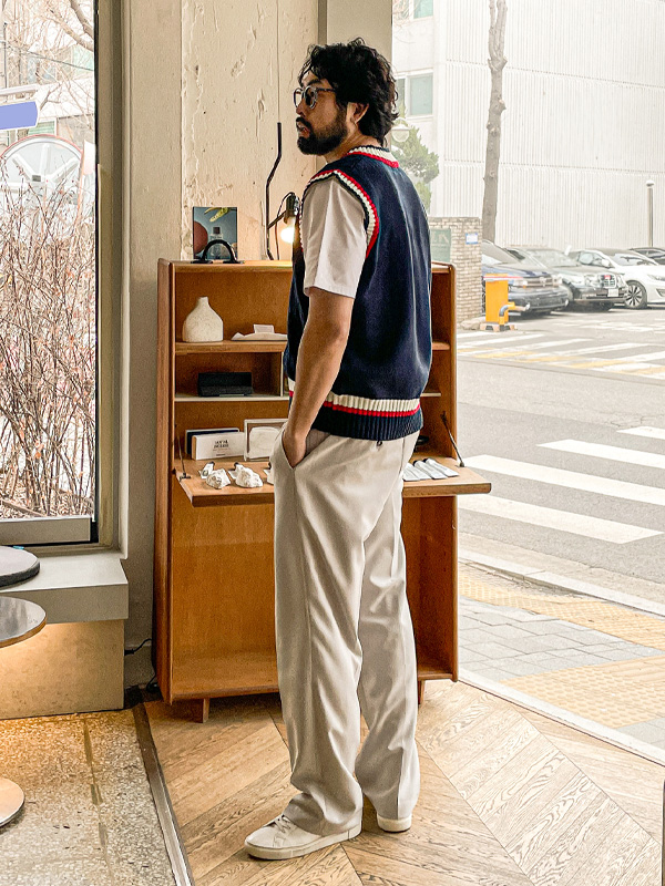 (L-4XL)<br>아로야 ブイネック ベスト