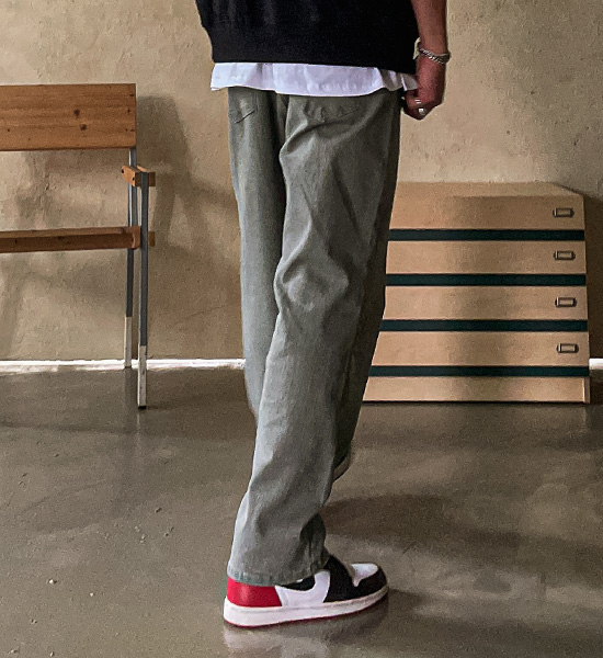 (M-5XL)<BR>하칼 スリムフィット バックバンディング 綿パンツ<br><font color="#224f20"><B>*長さを選択 (基本的な,ロング+10cm)</B></font>
