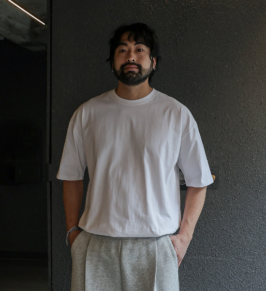 (L-5XL)<BR>키넌 レイヤード 半そでティー<BR><font color="#224f20"><b>*長さを選択 (基本的な,+4CM,+8CM)</b></font>