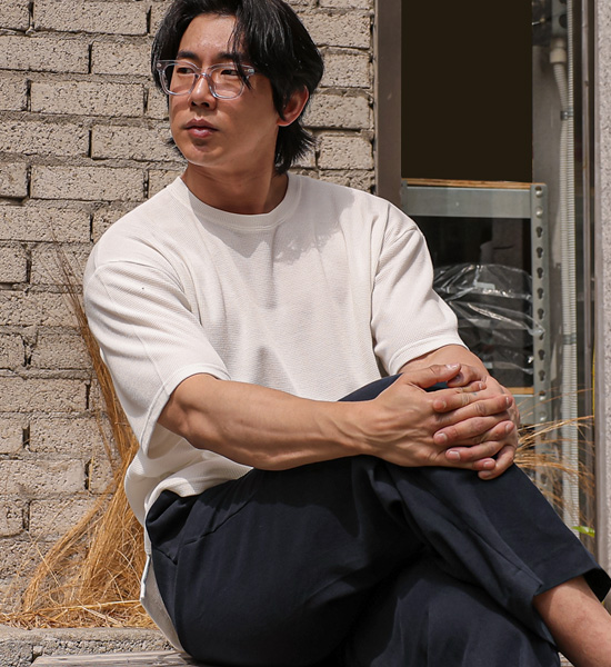 (L-5XL)<BR>다날리 ワッフル 半そでティー<br><font color="#fb5ec9"><B>[1+1]</B></font>