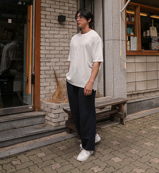 (L-5XL)<BR>다날리 ワッフル 半そでティー<br><font color="#fb5ec9"><B>[1+1]</B></font>