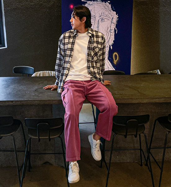 (L-5XL)<BR>타카디 チェック柄のシャツ