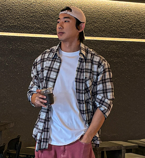 (L-5XL)<BR>타카디 チェック柄のシャツ