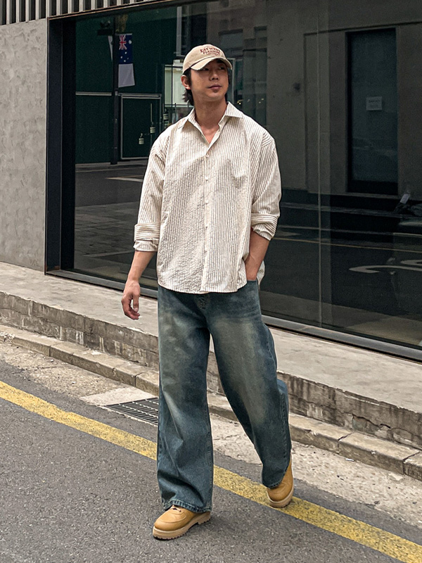 (XL-6XL)<BR>쿨란 セミワイドフィット デニムバンディングパンツ RA-1071