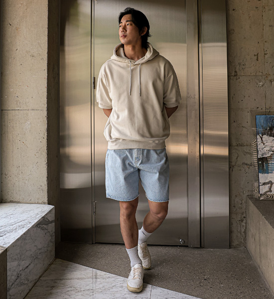 (XL-5XL)<br>카노치 切開フード半袖