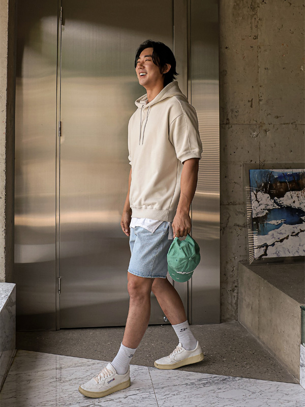 (XL-5XL)<br>카노치 切開フード半袖