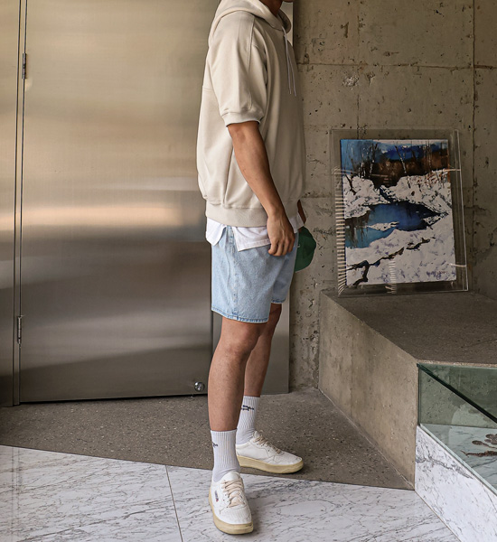 (XL-5XL)<br>카노치 切開フード半袖