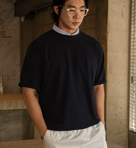 (M-5XL)<br>오까네 시크릿 レイヤード シャツ