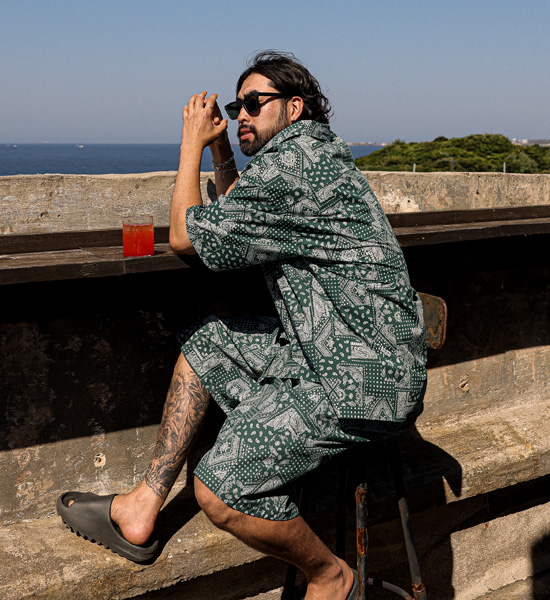 (XL-6XL)<BR>하투니 半袖シャツ+주나파니 6부 バンディングパンツ