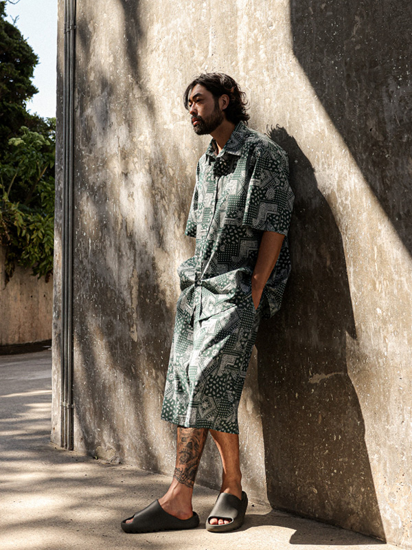 (XL-6XL)<BR>하투니 半袖シャツ+주나파니 6부 バンディングパンツ