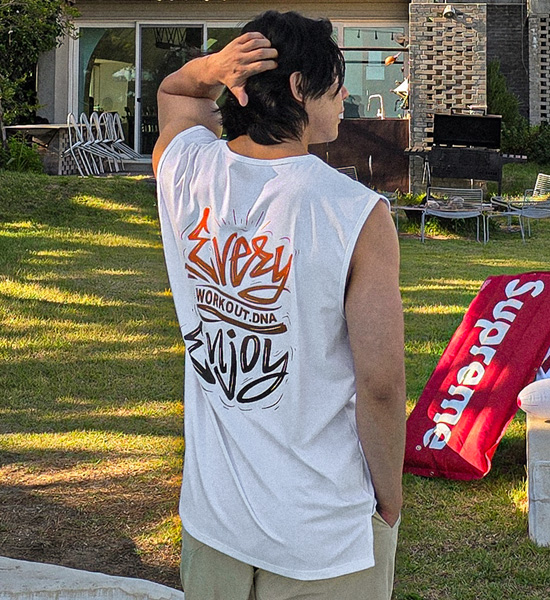 (L-5XL)<br>조이데이 モダルノースリーブ<br><font color="#072c81"><B>[ W.DNA ]</B></font>