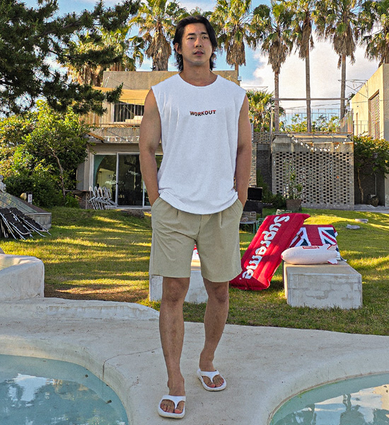 (L-5XL)<br>조이데이 モダルノースリーブ<br><font color="#072c81"><B>[ W.DNA ]</B></font>