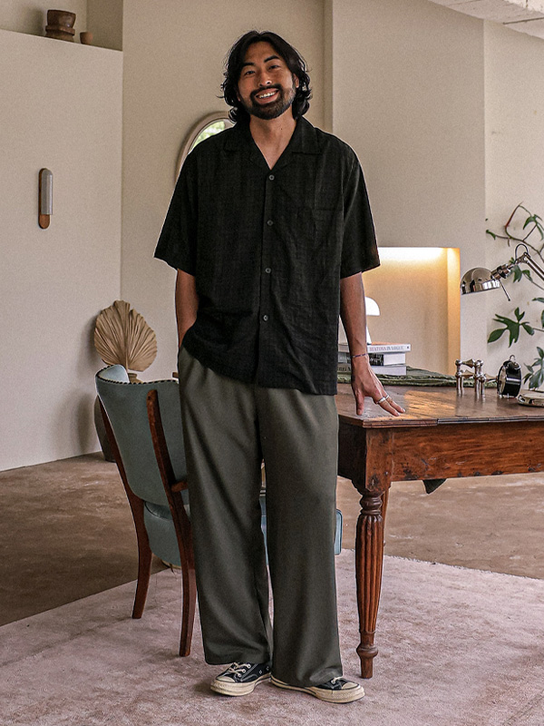 (L-6XL)<br>포엘러 ワッフル バンディングパンツ(標準フィット/ワイドフィット)