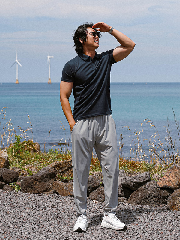 (M-5XL)<BR>안다토 半袖襟Tシャツ