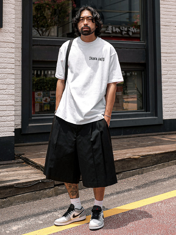 (XL-6XL)<BR>시마르 バックバンディング 버뮤다팬츠