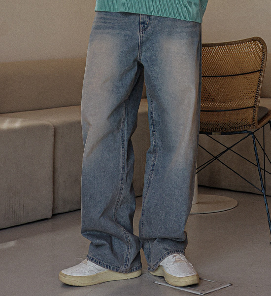 (S-6XL)<br>일라루 セミワイドフィット デニムパンツ 38<br><font color="#098a09"><B>長さを選択 (基本的な,ロング+8cm)</B></font>