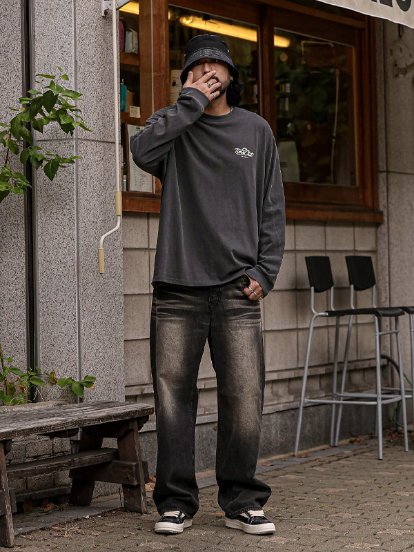 (S-6XL)<br>랑가타 セミワイドフィット デニムパンツ 210<br><font color="#098a09"><B>長さを選択 (基本的な,ロング+8cm)</B></font>