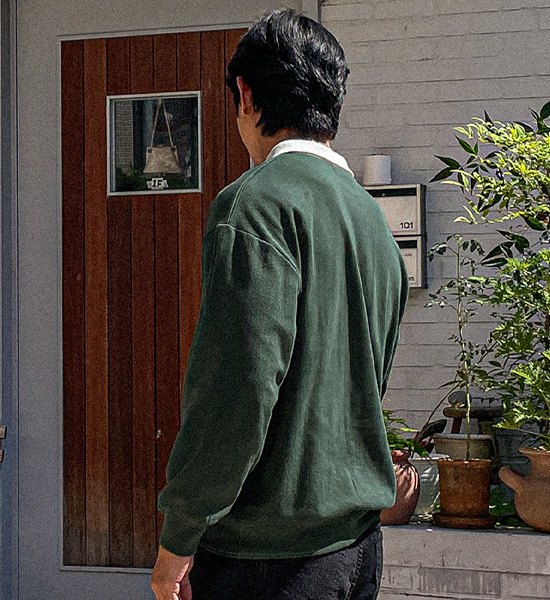 (L-5XL)<BR>마나드 襟付きスウェットシャツ