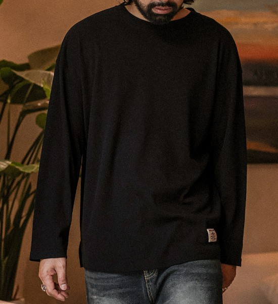 (L-5XL)<BR>나클로 ワッフル 長袖Tシャツ<br><font color="#fb5ec9"><B>[1+1]</B></font>