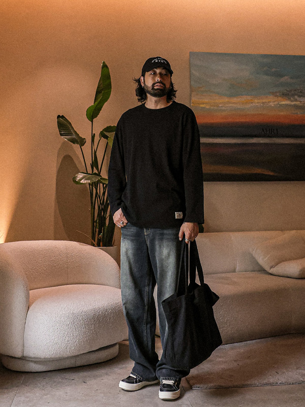 (L-5XL)<BR>나클로 ワッフル 長袖Tシャツ<br><font color="#fb5ec9"><B>[1+1]</B></font>