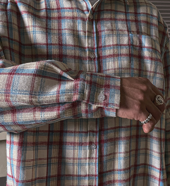 (XL-6XL)<BR>히크파드 チェック柄のシャツ