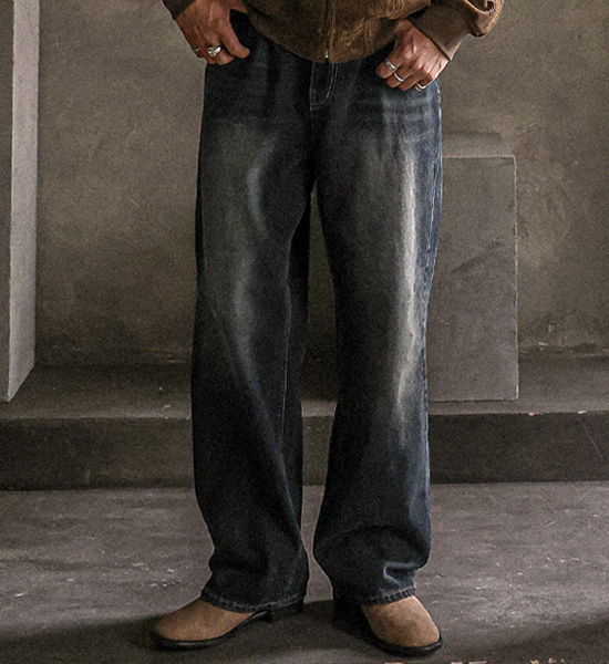 (S-4XL)<br>탄바드 セミワイドフィット デニムパンツ 413